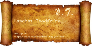 Maschat Teodóra névjegykártya